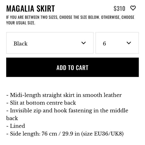 Sézane Magalia black leather midi skirt 38/6 - Picture 4 of 13